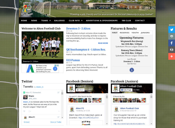Alton FC Web Design