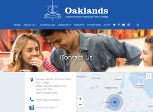 Oaklands Catholic School Web Design